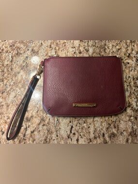 Poppy & Peonies ‘Berry’ Leather Wristlet Clutch